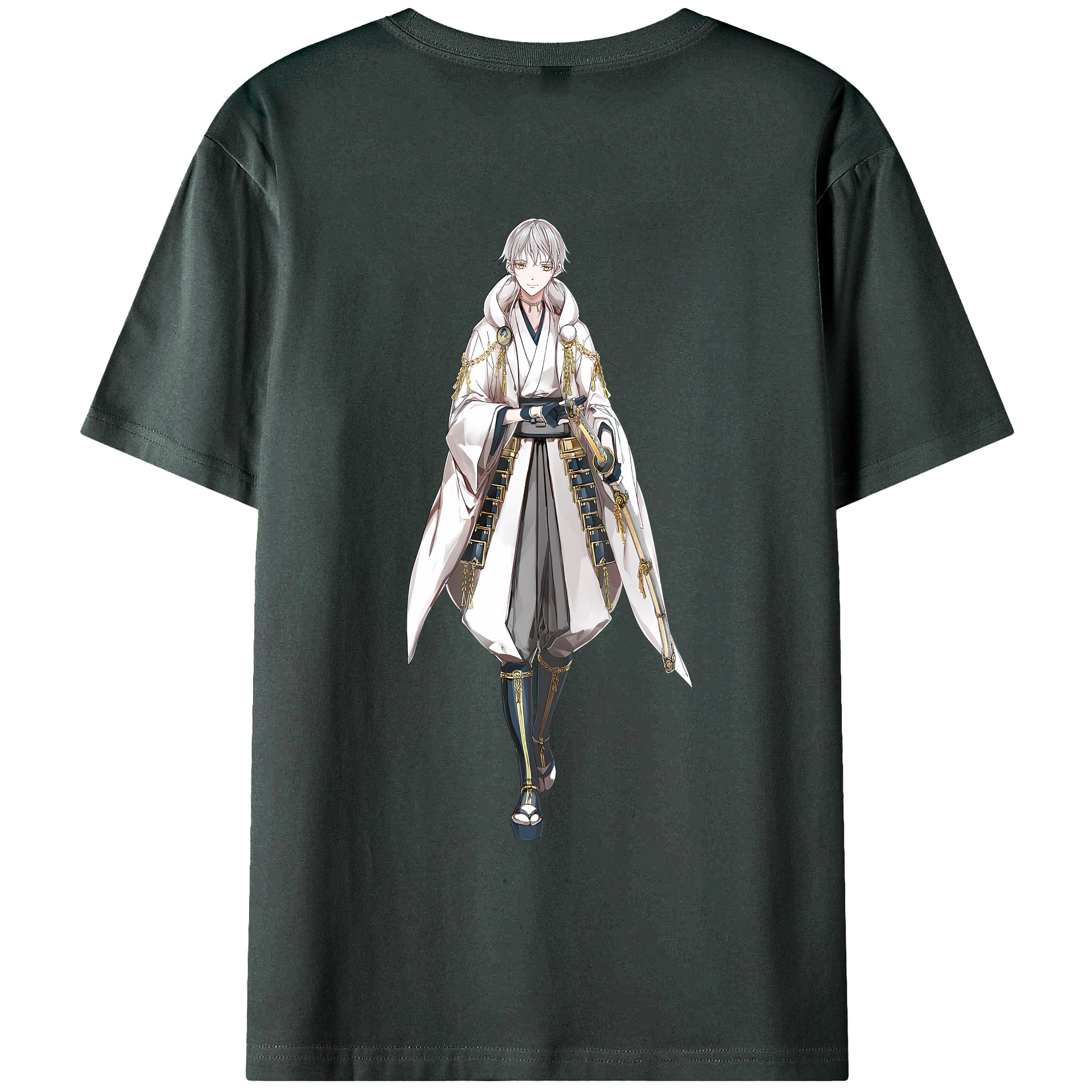 （画像用） 刀剣乱舞 Touken Ranbu 綿100％ メンズ半袖Tシャツ（バックプリント） 通気性